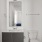 large mirror above bathroom sink